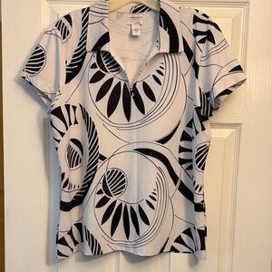 Izod Black and White Golf Shirt